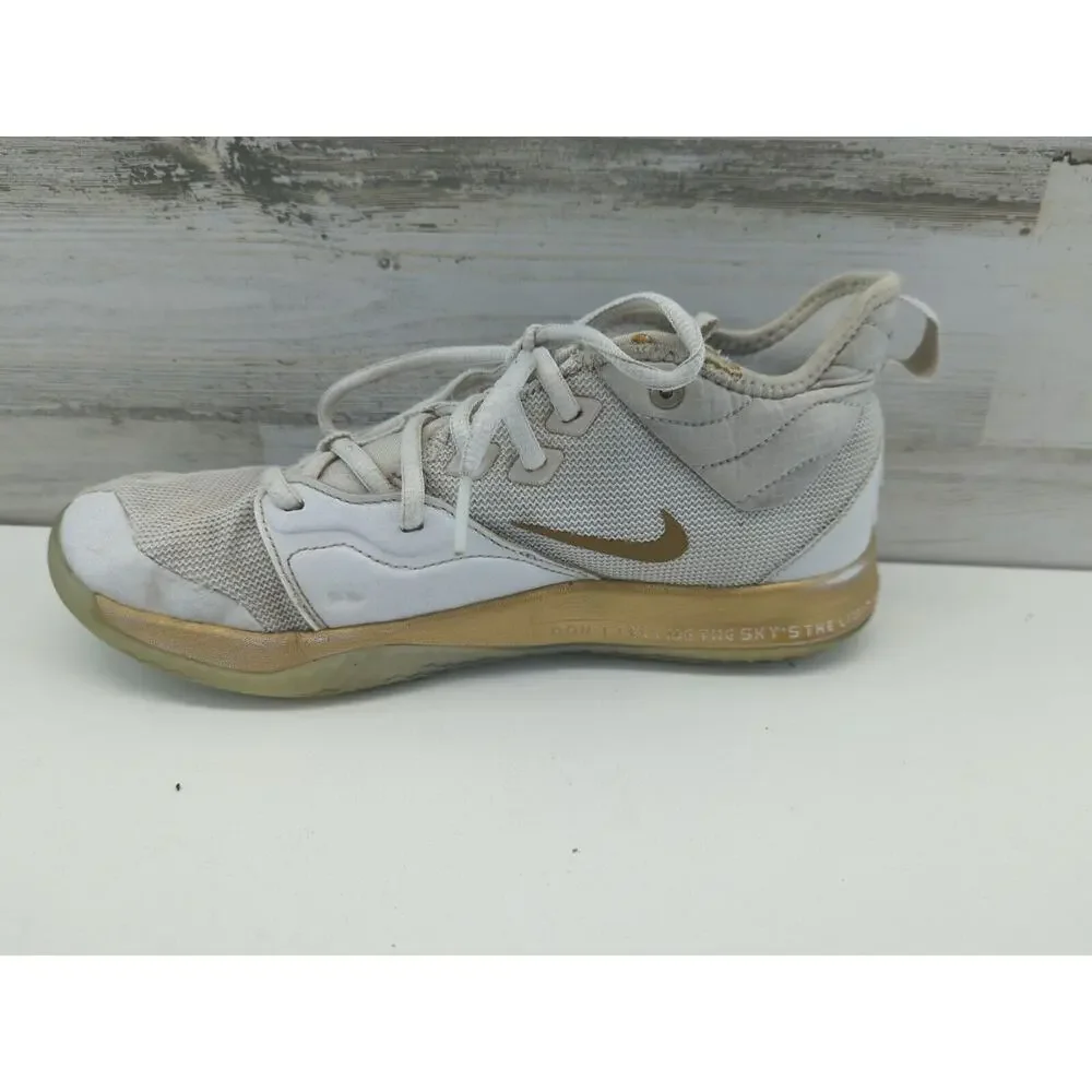 Nike X PG3 NASA C18973-100 Apollo Missions White Gold Sneakers Size 7‎ Youth